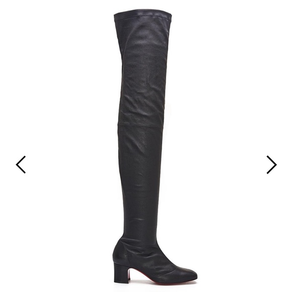 Christian Louboutin Sursamoto Black Leather Over-The-Knee Thigh High Boots 38 - Picture 3 of 14